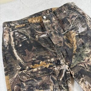 MNML Men Real Tree Camo Cargo Pants Size 40 Raw Hem Frayed Straight Leg Cotton